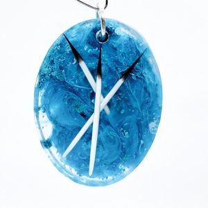 Seafoam Resin Porcupine Quill Pendant